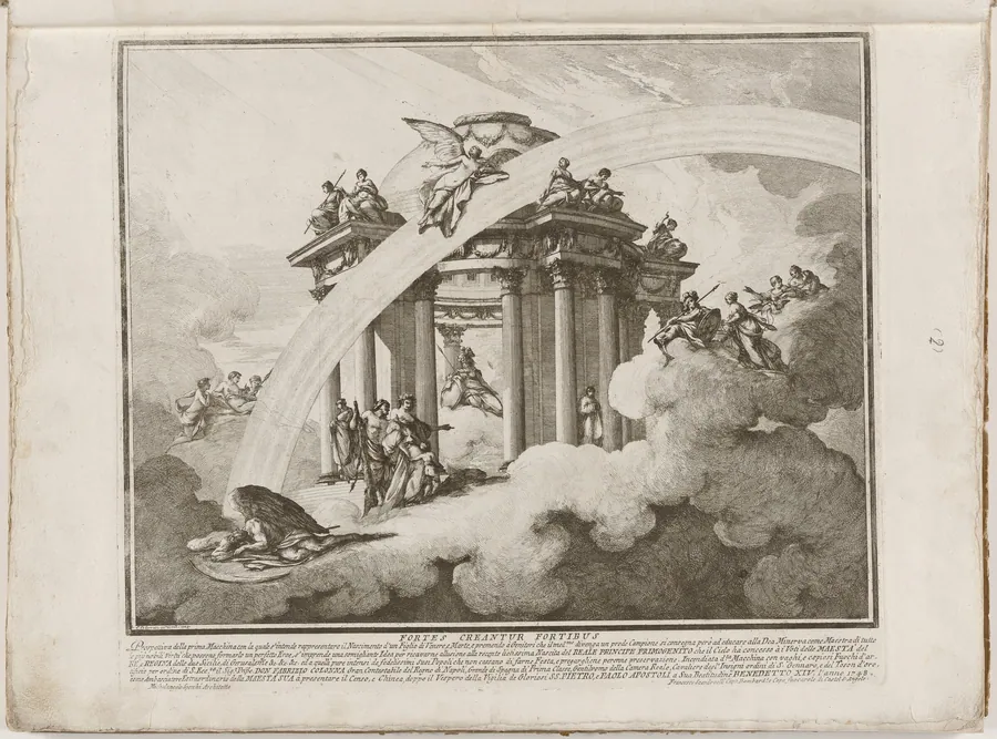 The Prima Macchina for the Chinea of 1748: The Son of Venus and Mars Presented to the Temple of Minerva by Louis-Joseph Le Lorrain