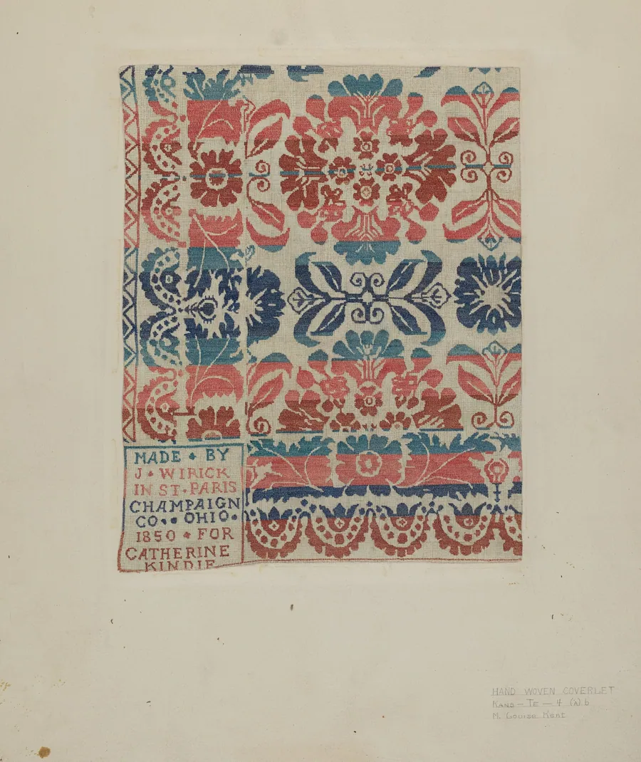 Hand Woven Coverlet by M. Louise Kent