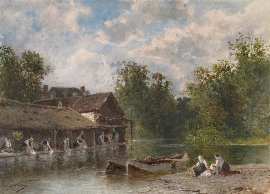 Les Lavandières (Washerwomen) by Eugène Cicéri