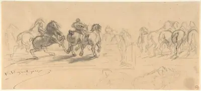 Sheet of Studies for "The Horse Fair"