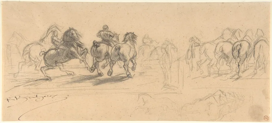 Sheet of Studies for "The Horse Fair" by Rosa Bonheur