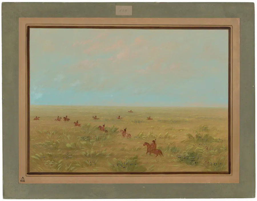 Driving the Pampas for Wild Cattle - Connibo by George Catlin