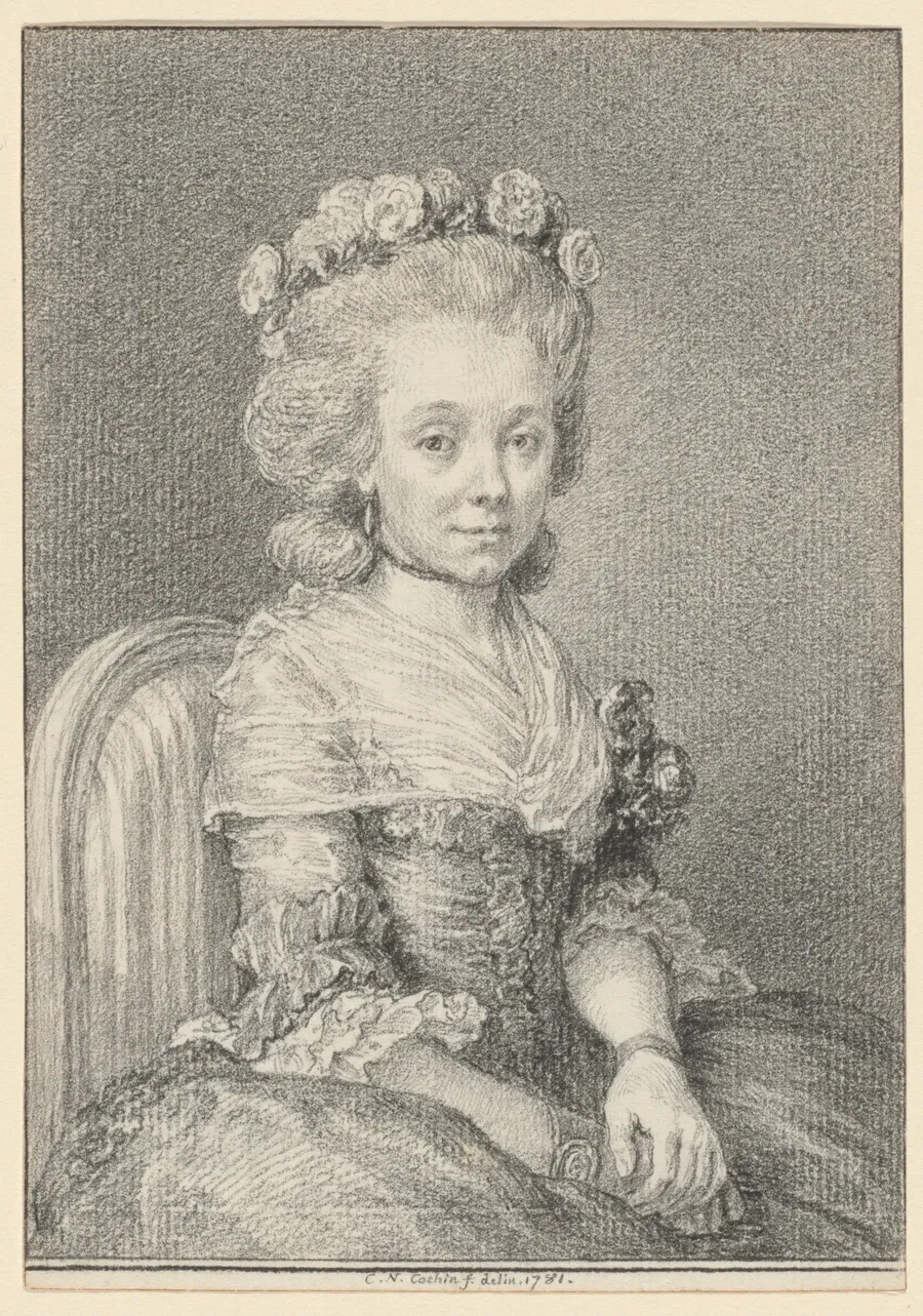 Mademoiselle Grogniard, Dame de Saint-Just by Charles-Nicolas Cochin II