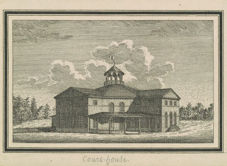 Esperanza, Courthouse by Charles B. J. Févret de Saint-Mémin