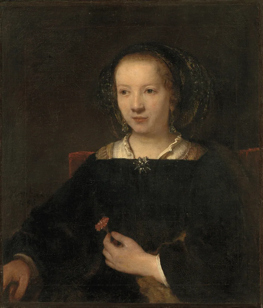 Kvinde med nellike by Willem Drost