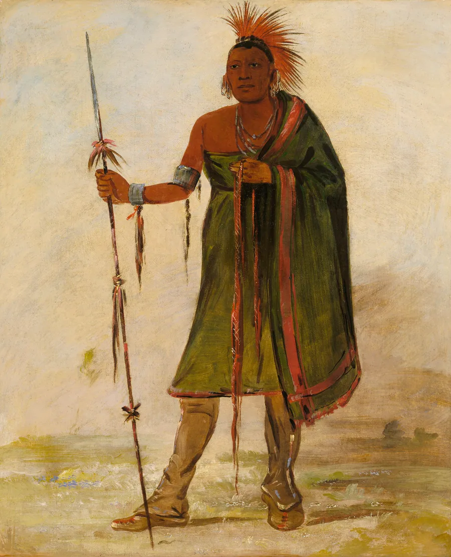 Wash-ím-pe-shee, Madman, a Distinguished Warrior by George Catlin, born Wilkes-Barre, PA 1796-died Jersey City, NJ 1872