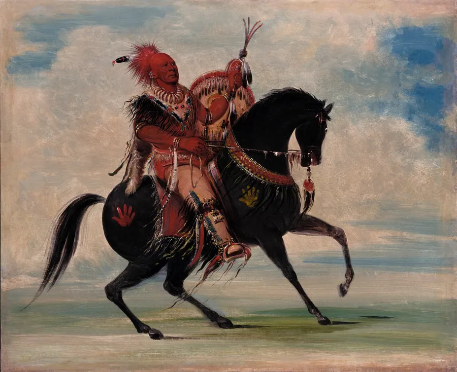 Kee-o-kúk, The Watchful Fox, Chief of the Tribe, on Horseback by George Catlin, born Wilkes-Barre, PA 1796-died Jersey City, NJ 1872