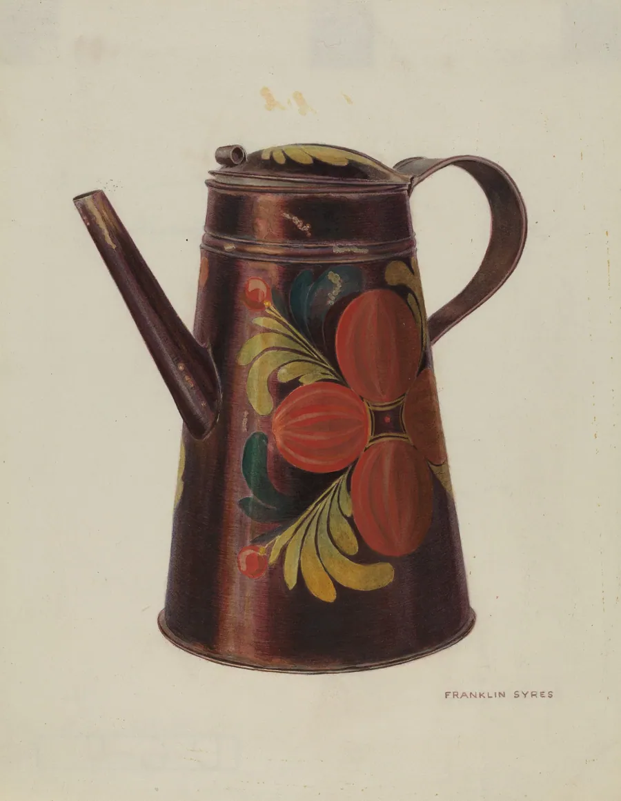 Toleware Tin Teapot by Franklyn Syres
