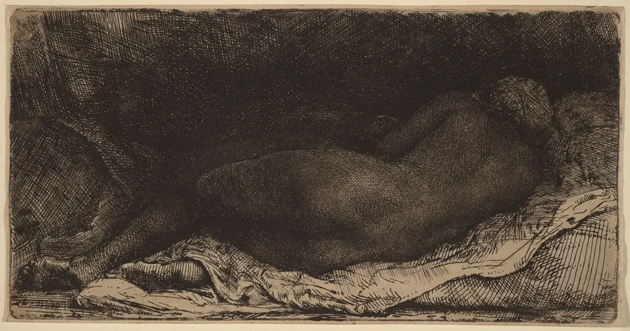 Reclining Female Nude by Rembrandt van Rijn