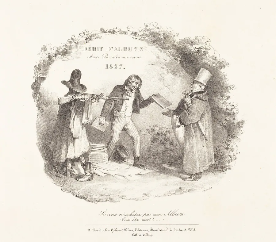 Débit d'Albums avec Procédés nouveaux (New Methods for the Sale of Lithograph Albums) by Nicolas-Toussaint Charlet