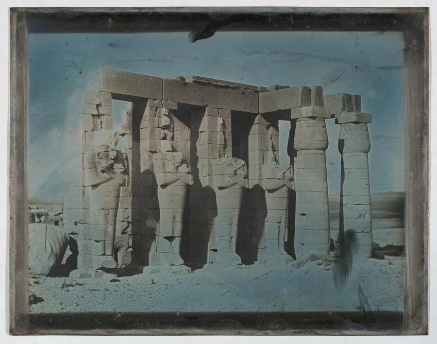 Ramesseum, Thebes (201. Thèbes. 1844. 202 Rhamséion.) by Joseph-Philibert Girault de Prangey