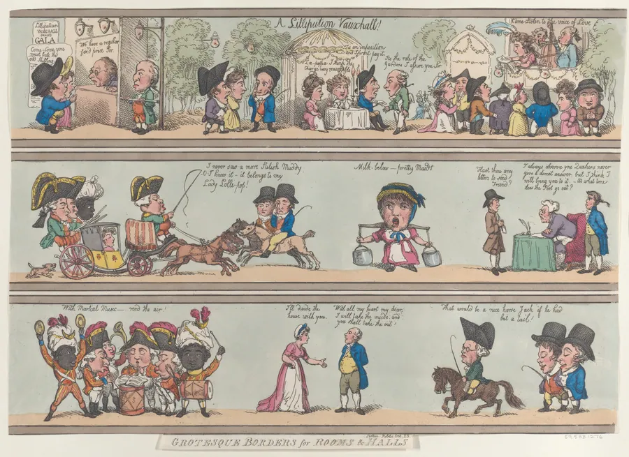 A Lilliputian Vauxhall, Grotesque Borders for Rooms & Halls by George Murgatroyd Woodward