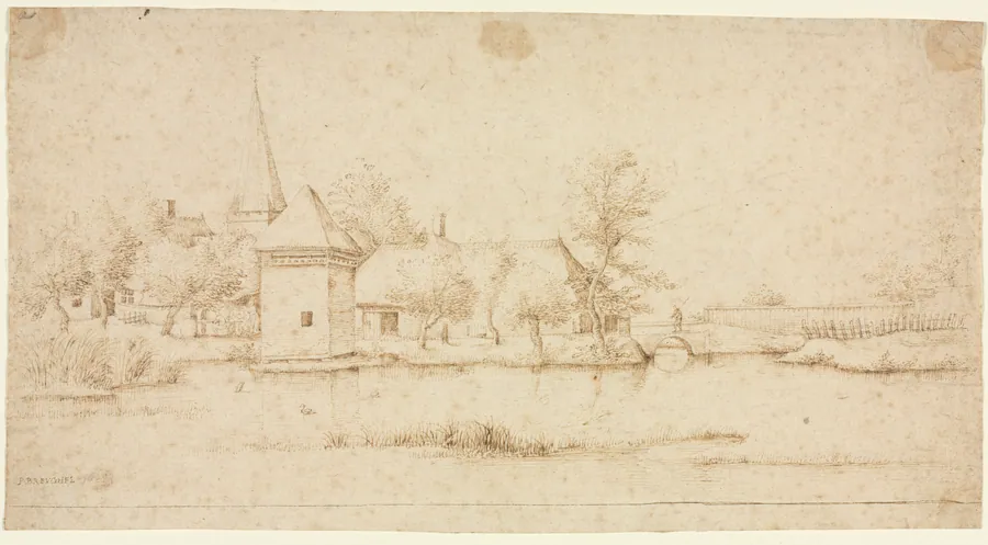 Landscape with a Moated Village by Master of the Small Landscapes