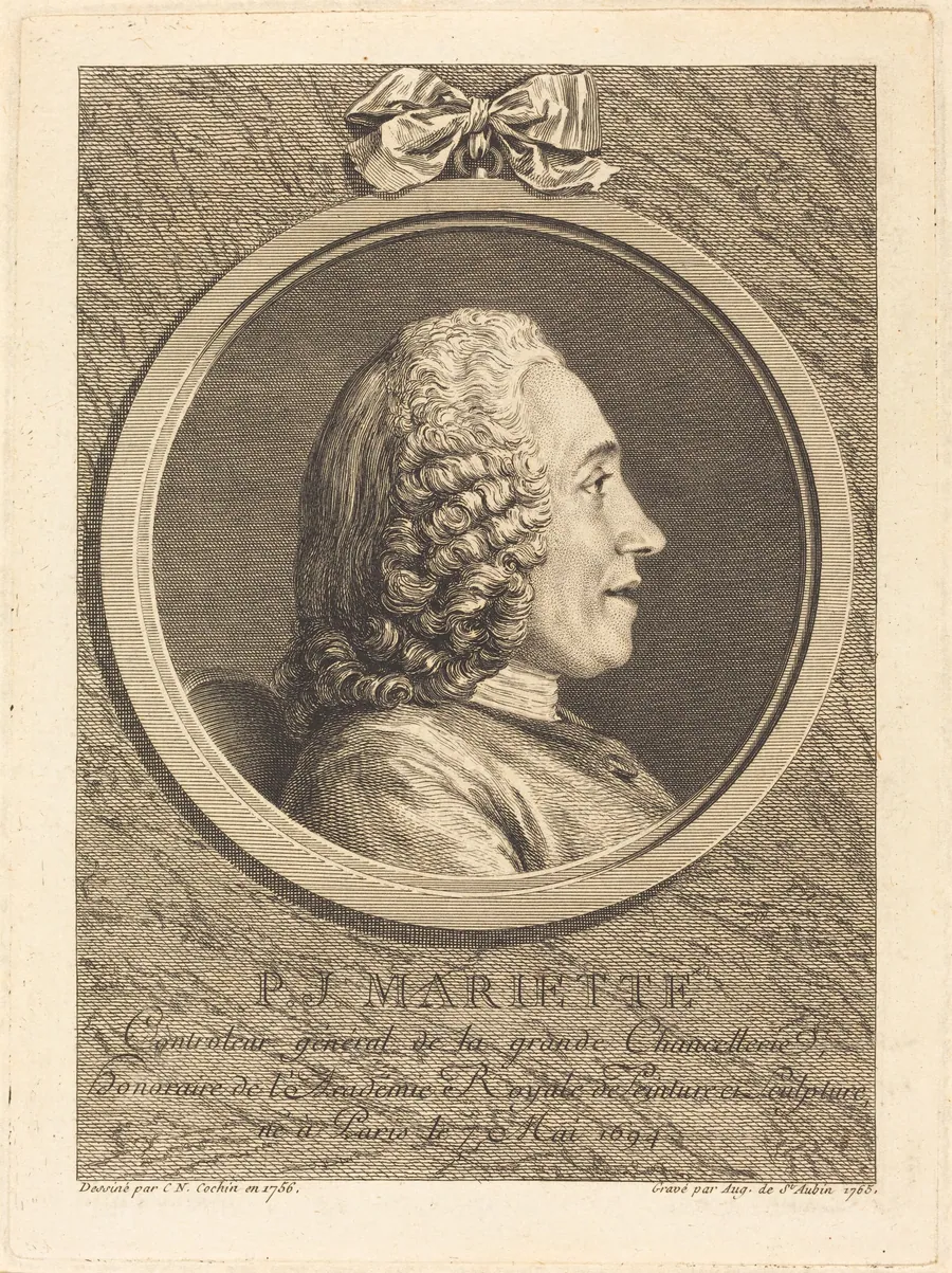 Pierre-Jean Mariette by Augustin de Saint-Aubin