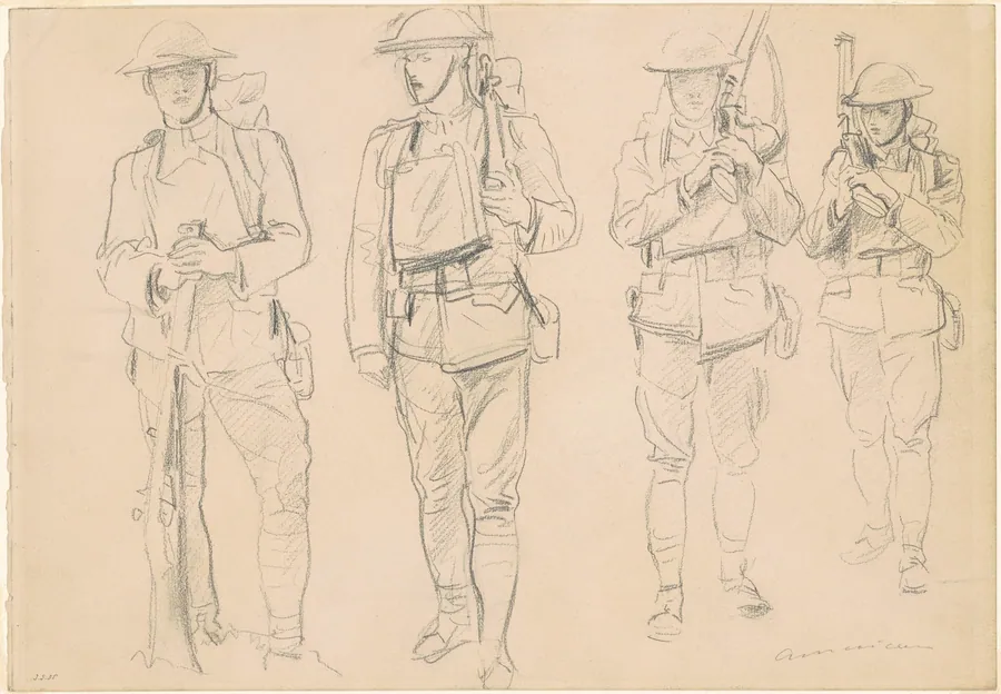 Studies for "Entering the War" [recto] by John Singer Sargent