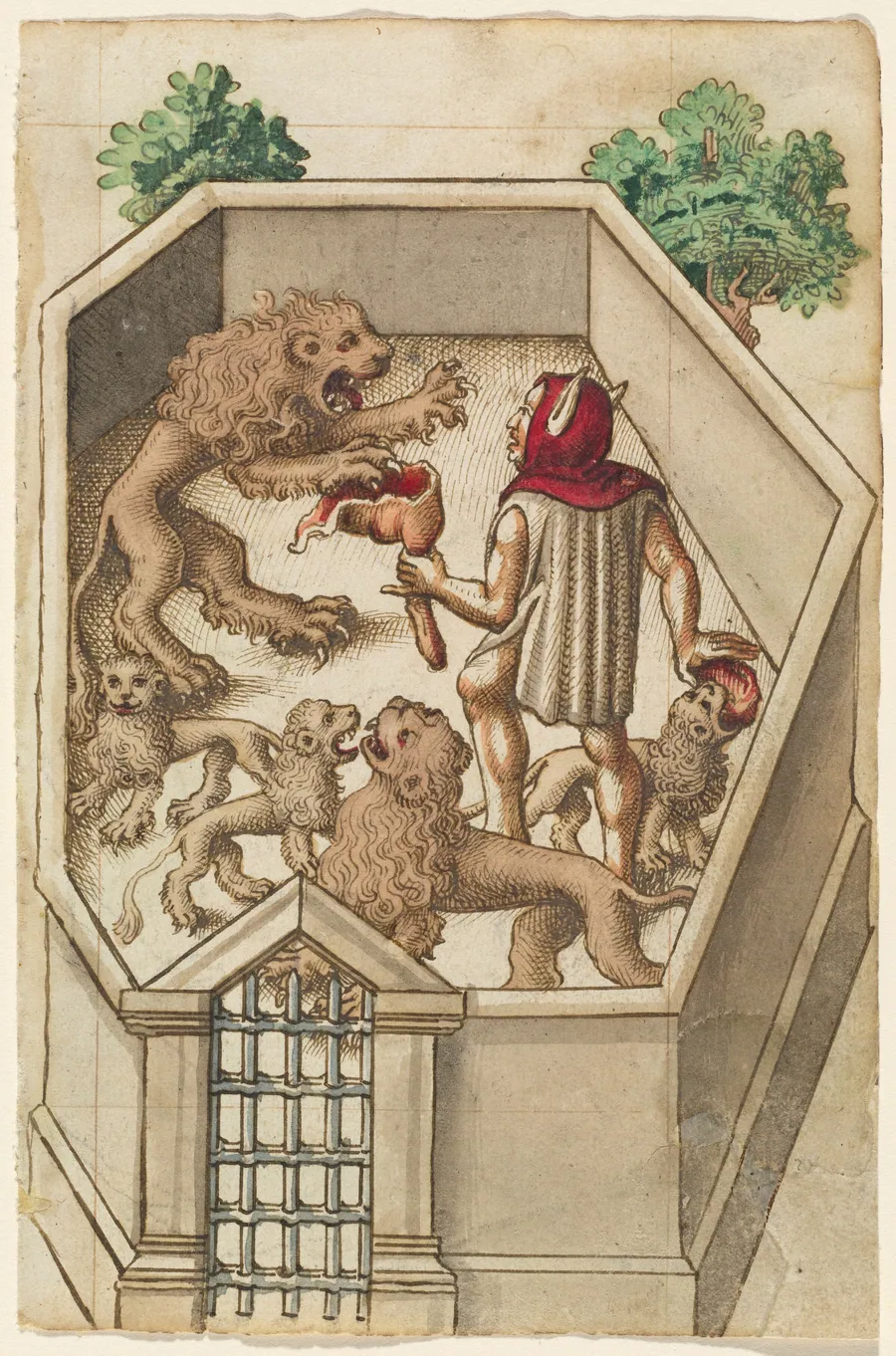 "Feed Not Things That Have Sharp Claws" [fol. 38 recto] by French early 16th Century