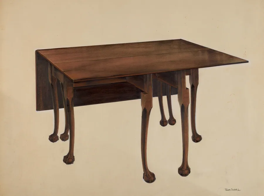 Gate-legged Table, Ball & Claw Feet by Joseph Sudek