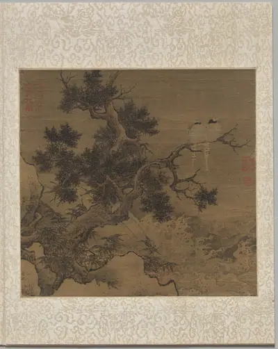 Birds on a Tree above a Cataract