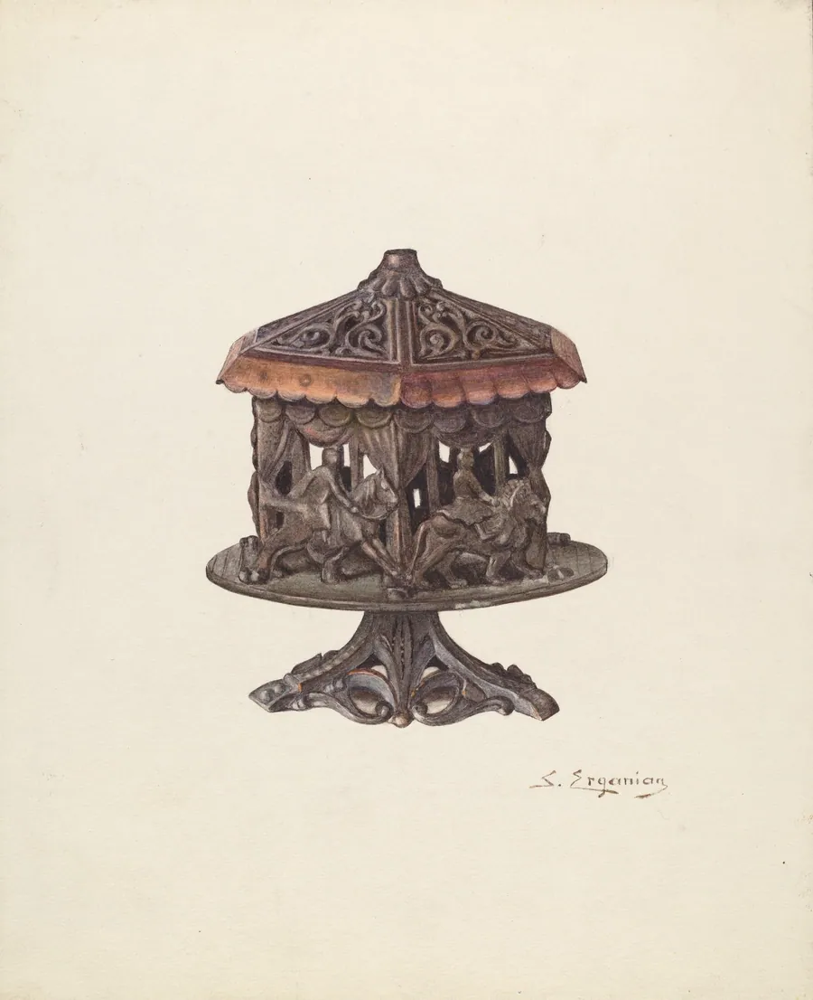 Cast Iron Bank: Merry go Round by Sarkis Erganian