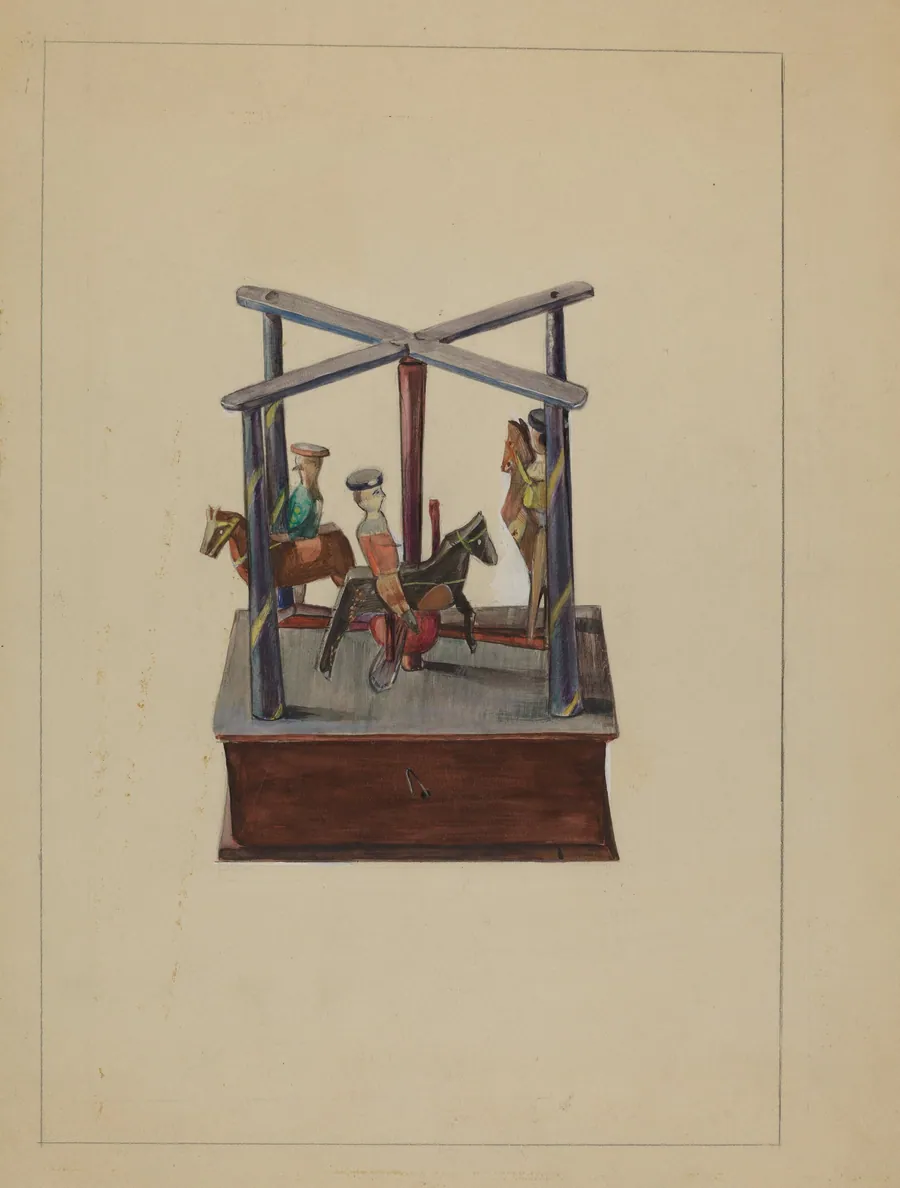 Pa. German Toy Merry-Go-Round by Mina Lowry