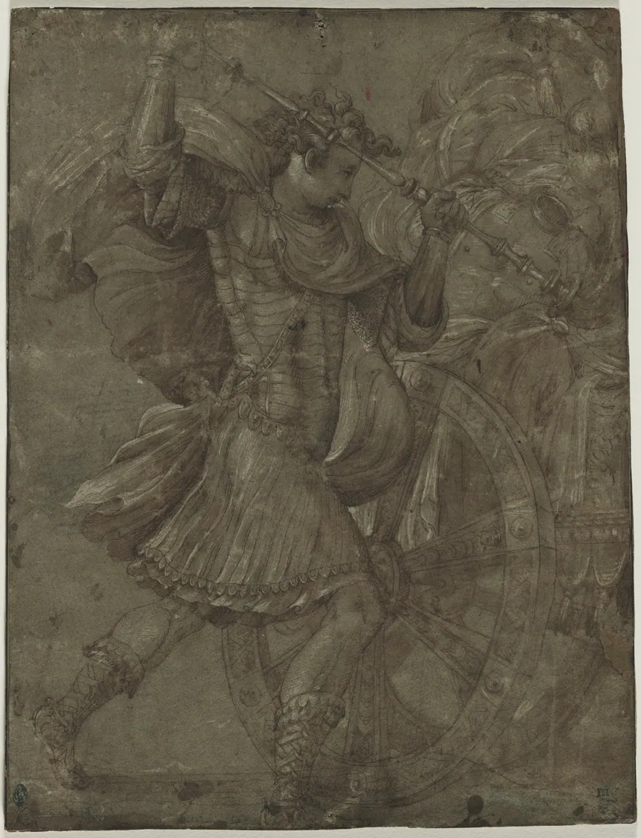 Man in Armor beside a Chariot by Francesco Salviati