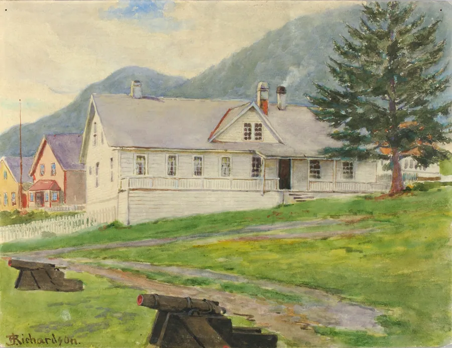 Former Governor's House, Sitka, 1905 by Theodore J. Richardson, born Readfield, ME 1855-died Minneapolis, MN 1914