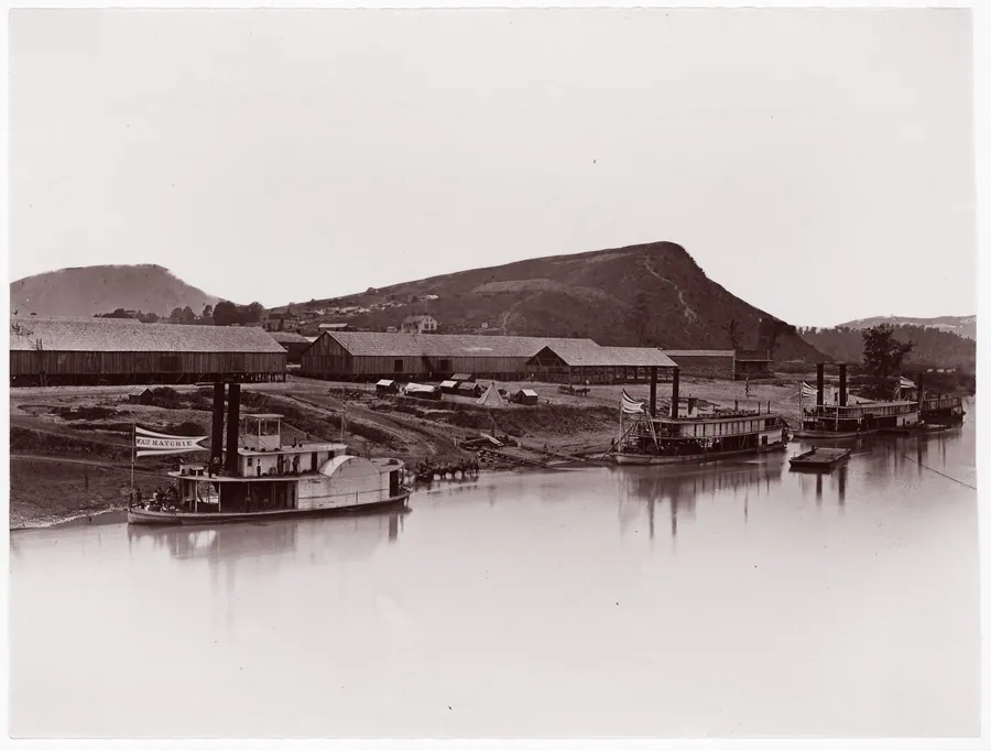 Tennessee River at Chattanooga (81 Lookout Mountain Spur) by George N. Barnard