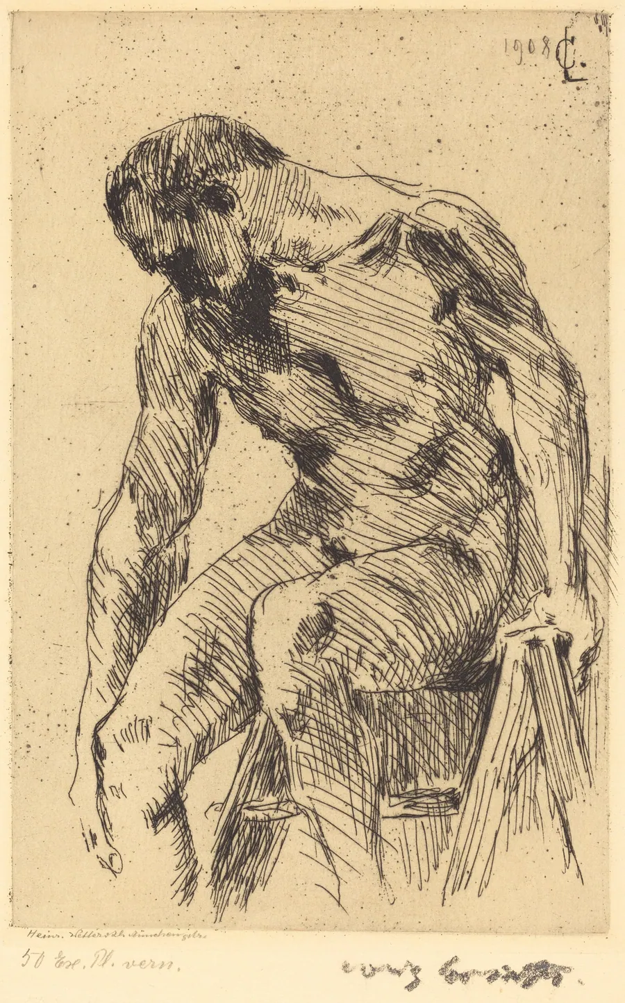 Sitzender Männlicher Akt (Seated Male Nude) by Lovis Corinth