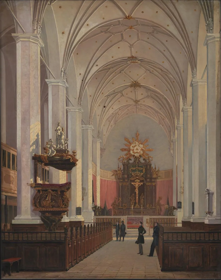 Det indre af Trinitatis Kirke by C.O. Zeuthen