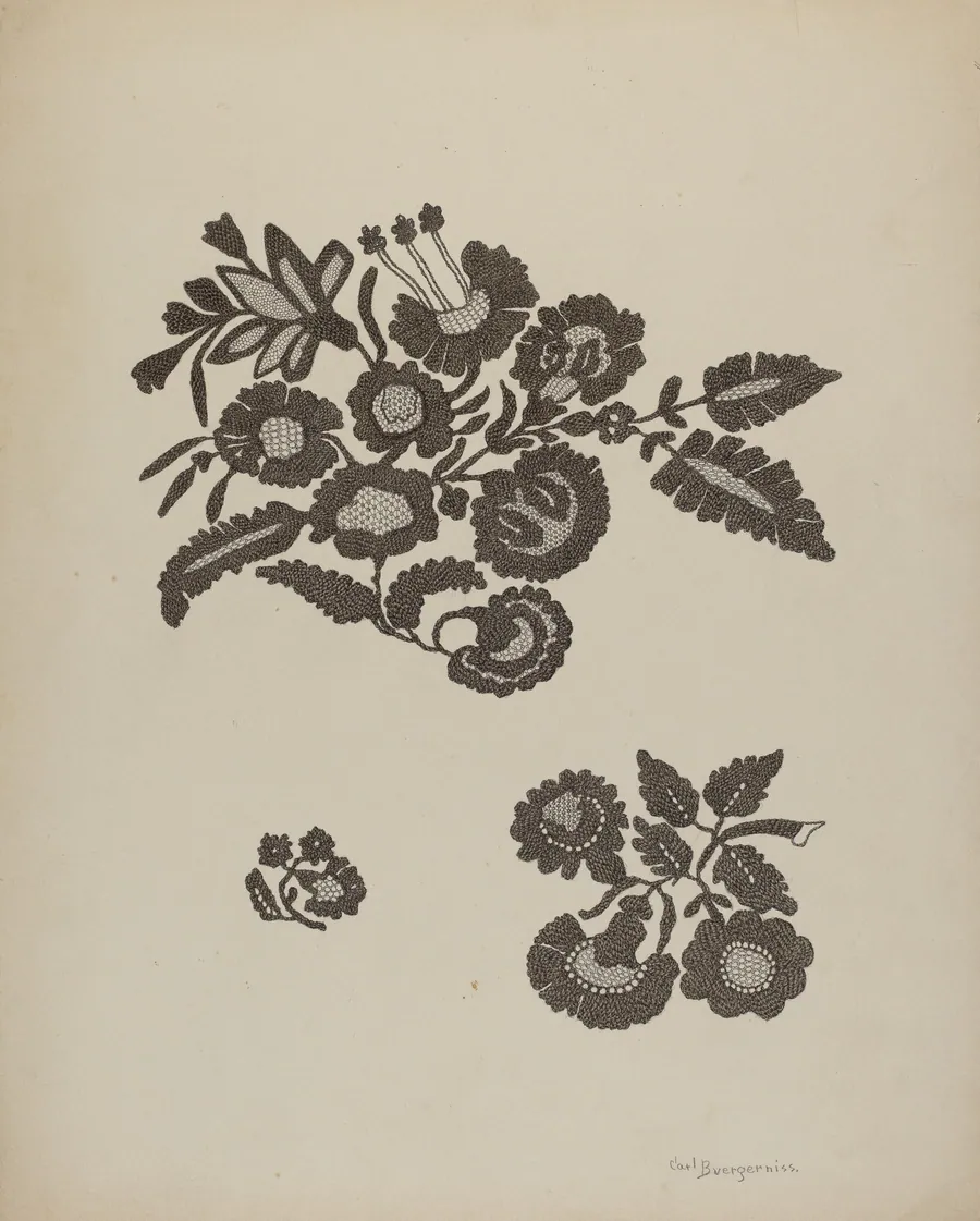 Embroidered Flower Motif by Carl Buergerniss