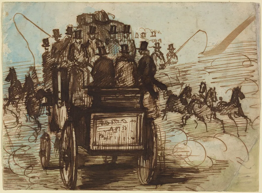 The Brighton Coach by Constantin Guys
