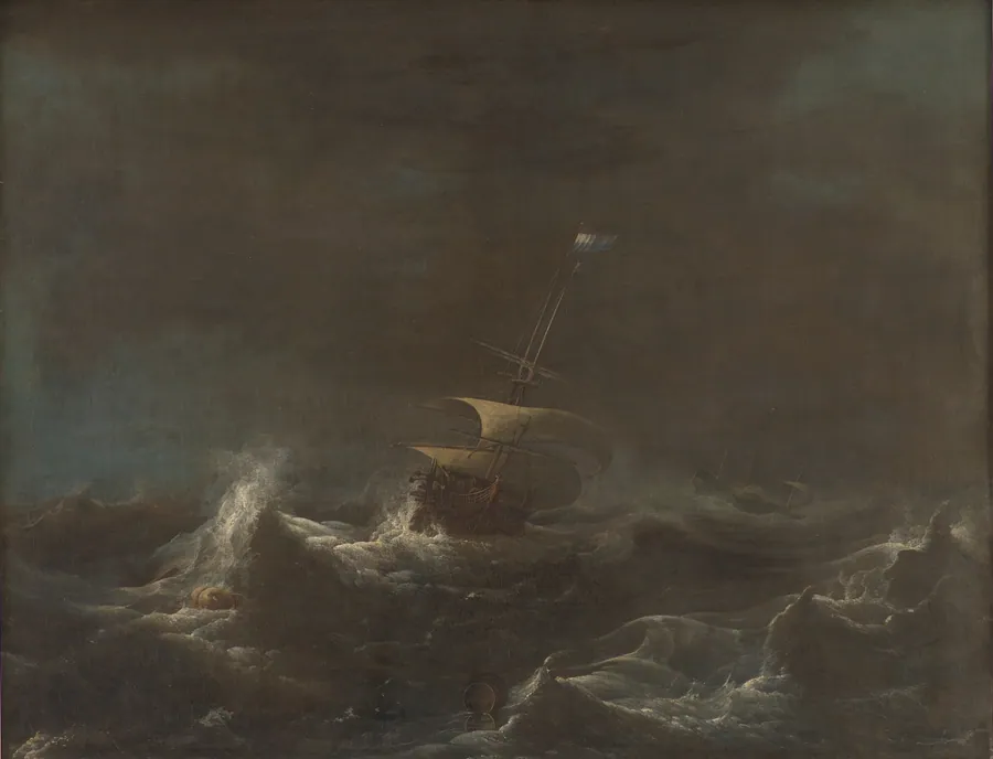 En storm by Ludolf Bakhuizen