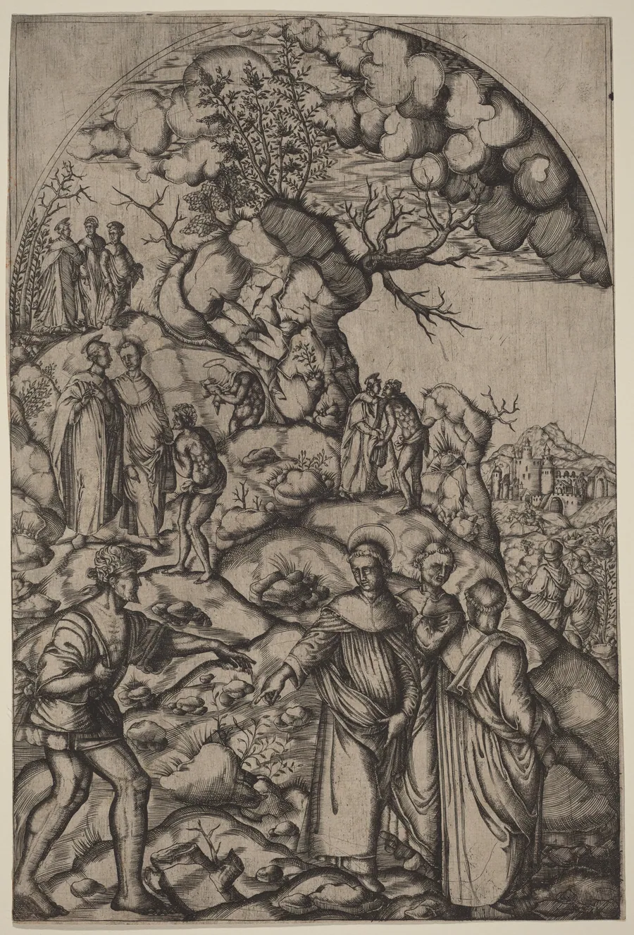 Saint Filippo Benizzi Healing a Beggar by Italian 16th Century