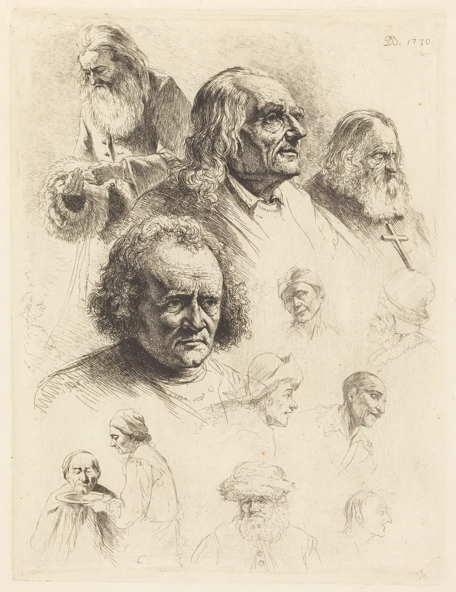 Thirteen Studies of Heads by Jean-Jacques de Boissieu
