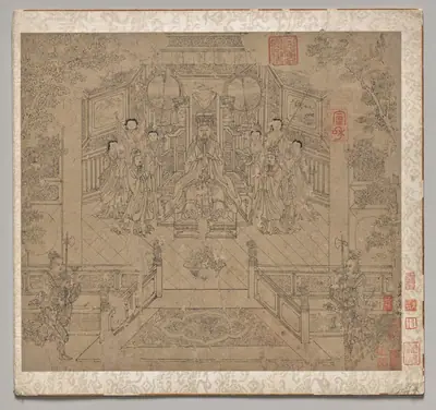 Album of Daoist and Buddhist Themes: Procession of Daoist Deities: Leaf 1