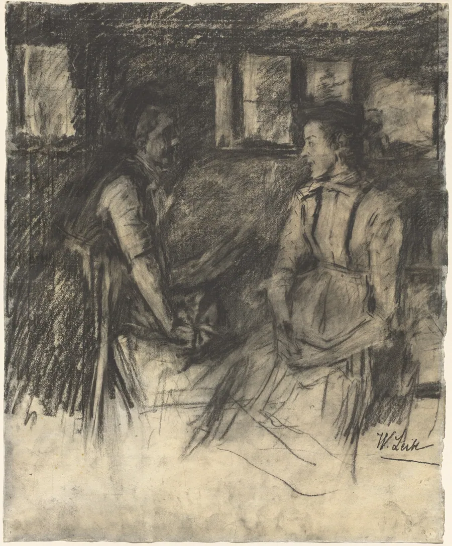 Two Women in the Kitchen by Wilhelm Leibl