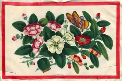 Painting Seven from Illustrated Book of Flowers and Butterflies