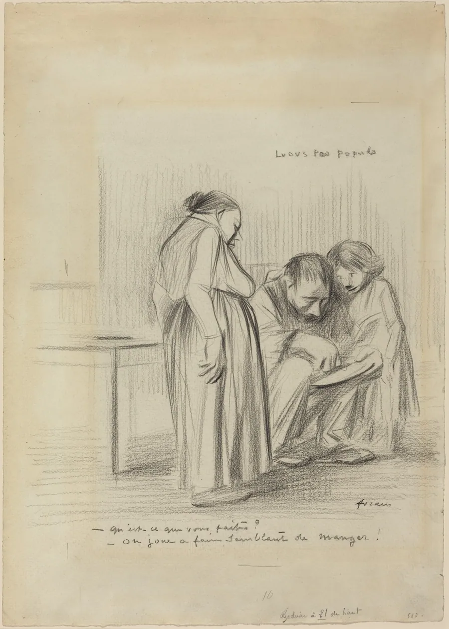 a) Ludus pro Populo (recto); b) Head of a Man (verso) by Jean-Louis Forain