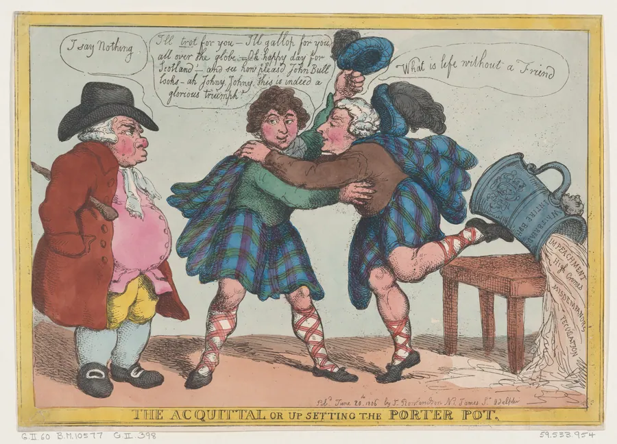 The Acquittal, or Upsetting the Porter Pot by Rudolph Ackermann, London