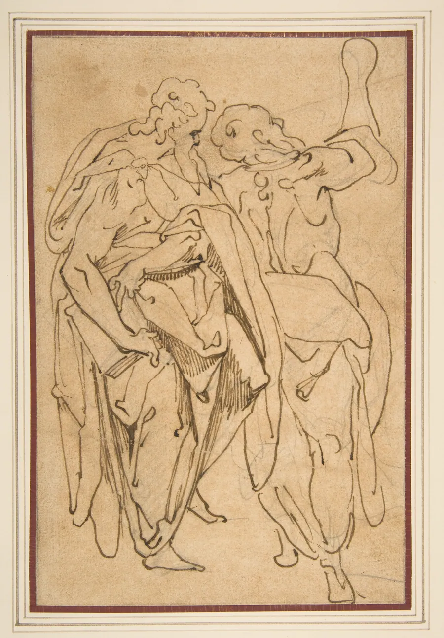 Two Standing Male Figures by Jacopo Zucchi
