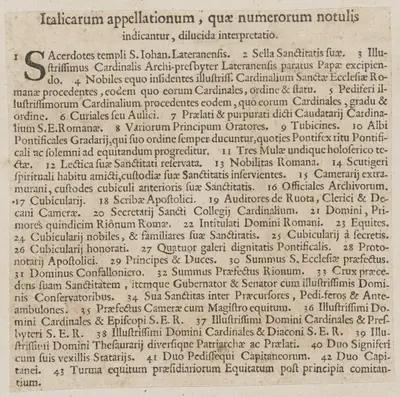 Latin captions to 'La Calvacatura con le sue Cerimonie'