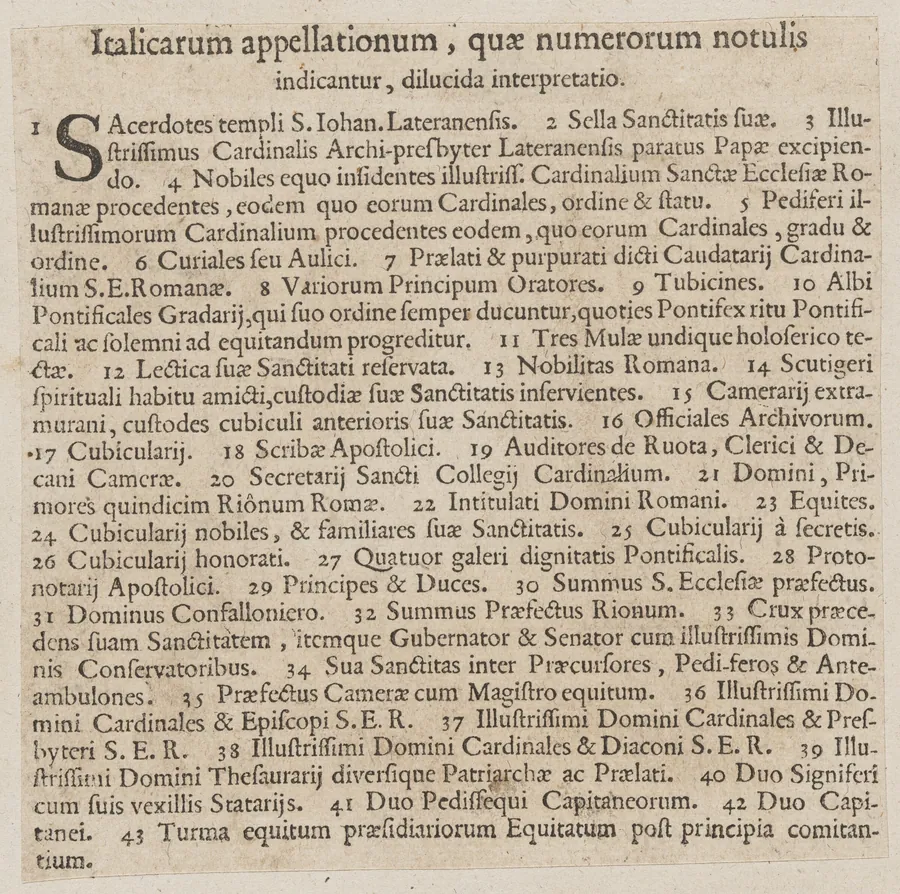 Latin captions to 'La Calvacatura con le sue Cerimonie' by Italian 16th Century