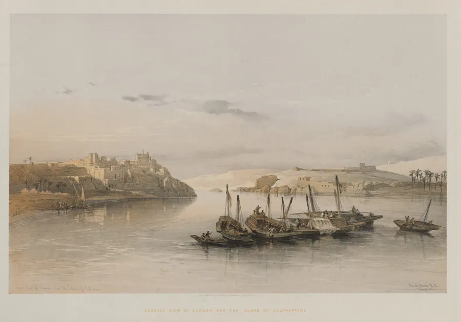 Egypt and Nubia, Volume II: General View of Esouan and the Island of Elephantine by Louis Haghe