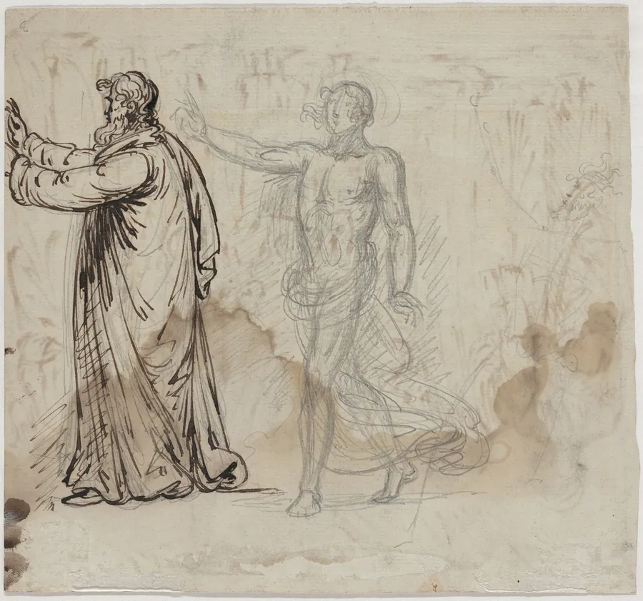 Three Figures [verso] by Mather Brown