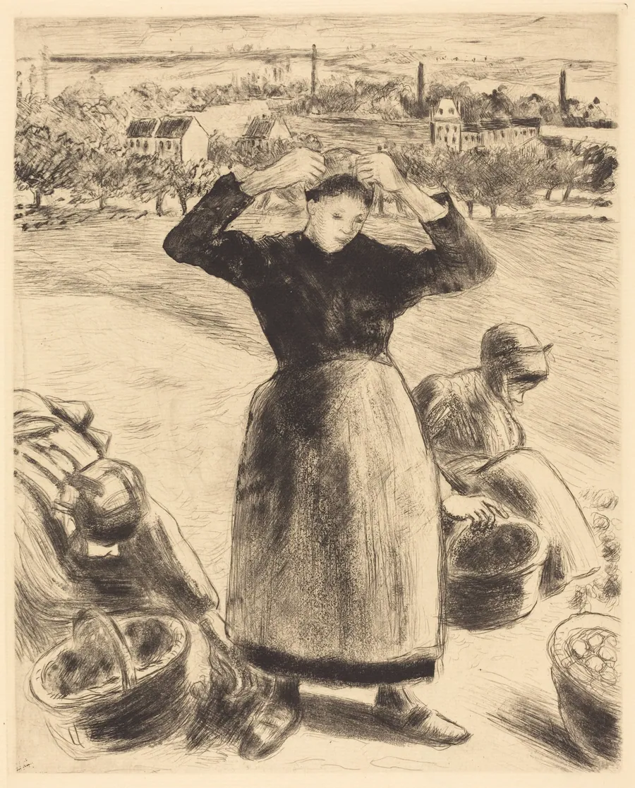 Gathering Potatoes (Recolte de pommes de terre) by Camille Pissarro