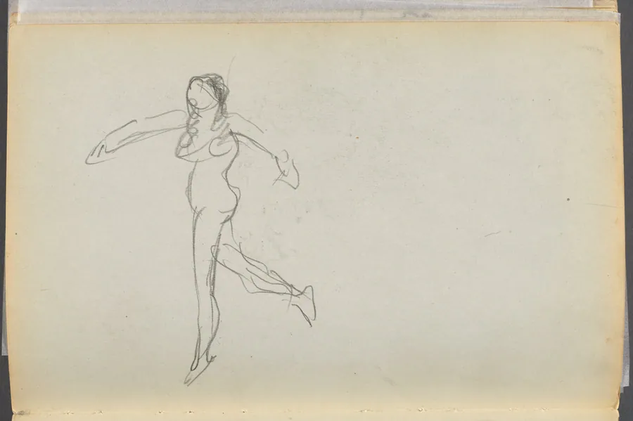 Sketchbook- The Granite Shore Hotel, Rockport, page 170: Female Nude by Maurice Prendergast