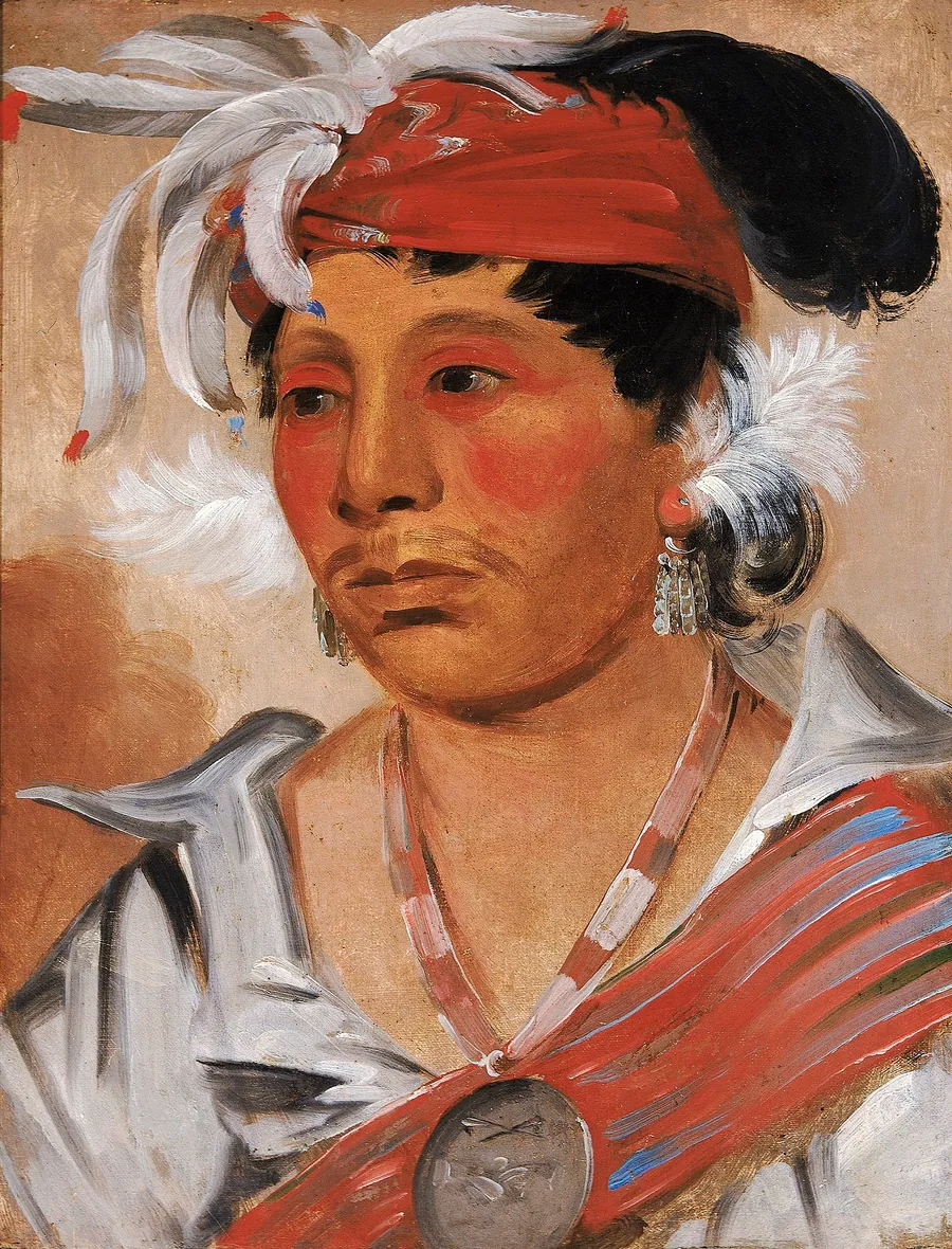 String, a Renowned Warrior by George Catlin, born Wilkes-Barre, PA 1796-died Jersey City, NJ 1872