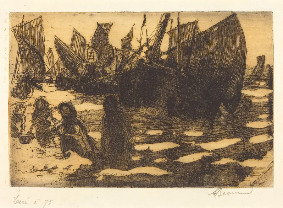 Small Fishing Boats of Berck (Petites Pêcheuses de Berck) by Albert Besnard