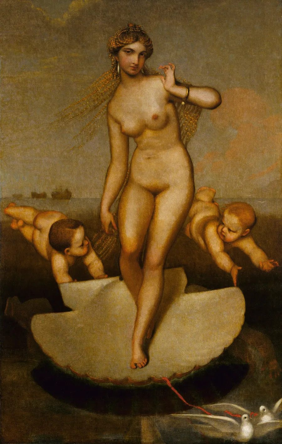 Venus Guiding Eneas and the Trojans to the Latin Shore by William Page, born Albany, NY 1811-died Staten Island, NY 1885