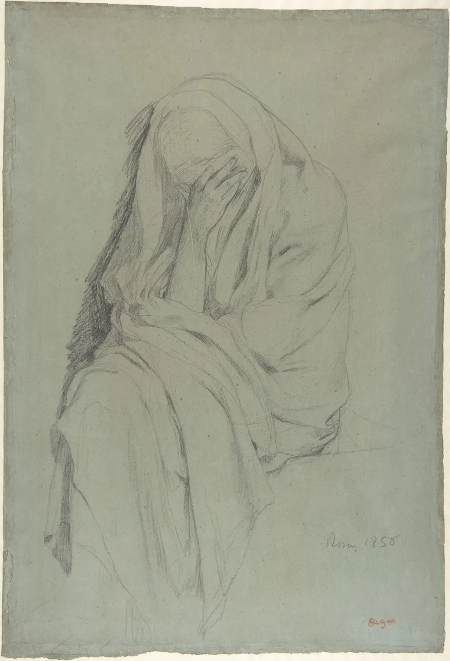 Study for Vieille Italienne(recto); Drapery Study (verso) by Edgar Degas